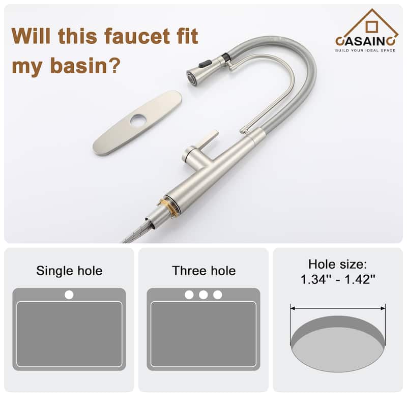Handmade All-in-One Drop-In 2-hole Single Bowl Stainless Steel Workstation Kitchen Sink with Spring Neck Faucet and Accessories