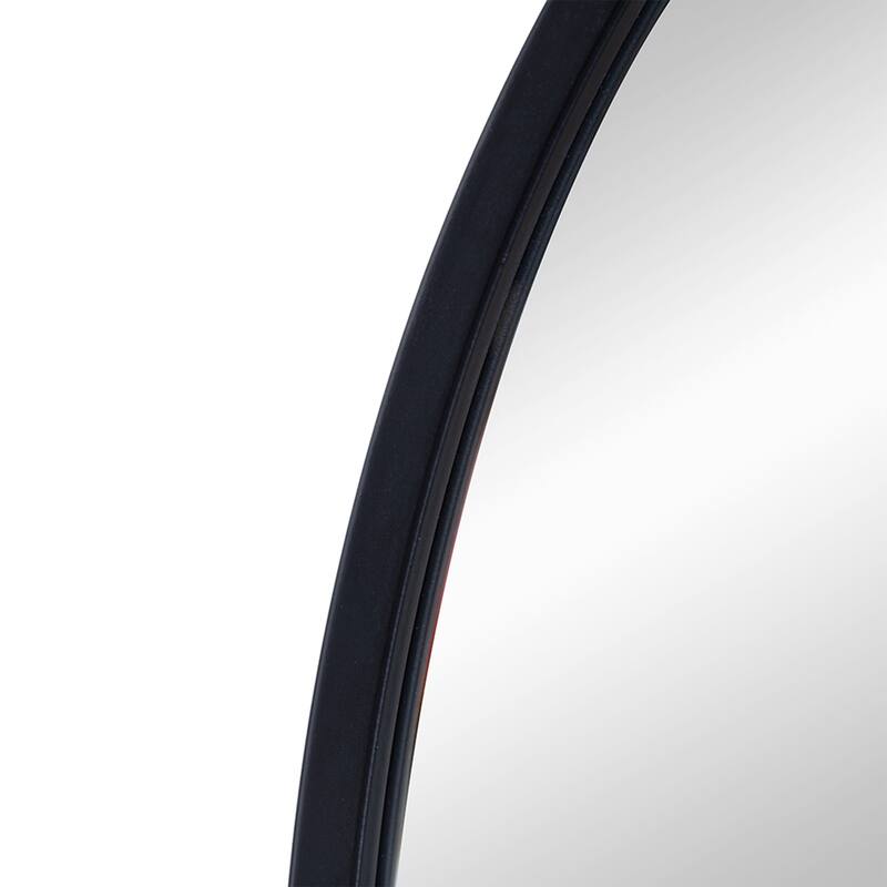24" x 36" Black Arched Mirror with Metal Frame
