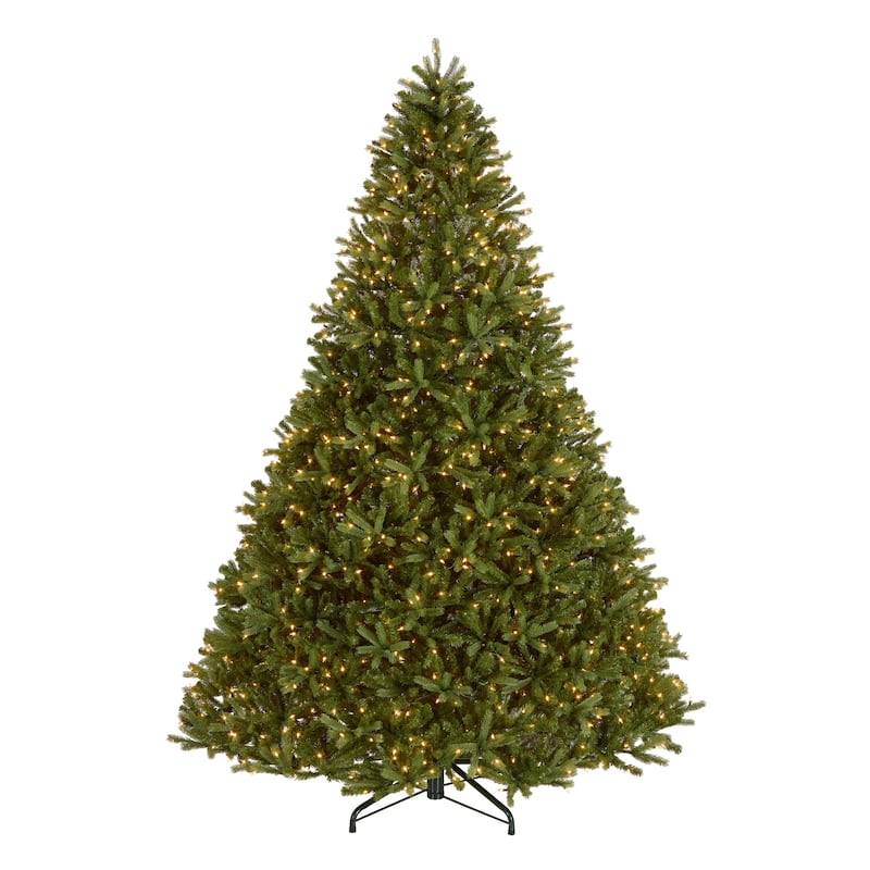 National Tree Company 9 ft. Feel Real Jersey Fraser Medium Fir Hinged Tree, 1500 Clear Lights - 9 Foot