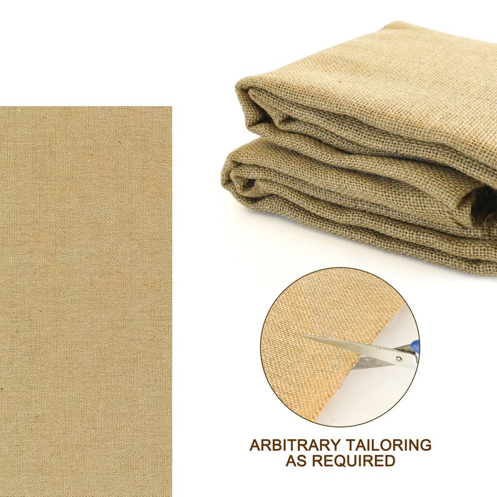 Agfabric 5.3 ft. x 15 ft. 8.3 oz. Natural Burlap Fabric for Weed Barrier, Raised Bed, Seed Cover, Tree Wrap Burlap - 5.3*15ft
