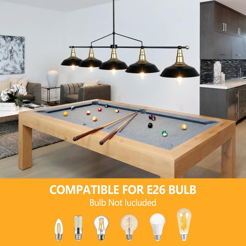 4/5-Light Industrial Linear Bowl-shaped Chandelier Lighting over Kitchen Table