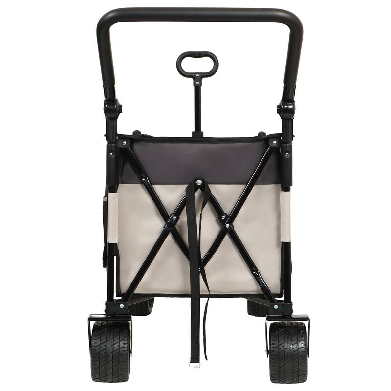 Push-Pull Folding Wagon with 360 Degree Wheels, Heavy-Duty, Adjustable