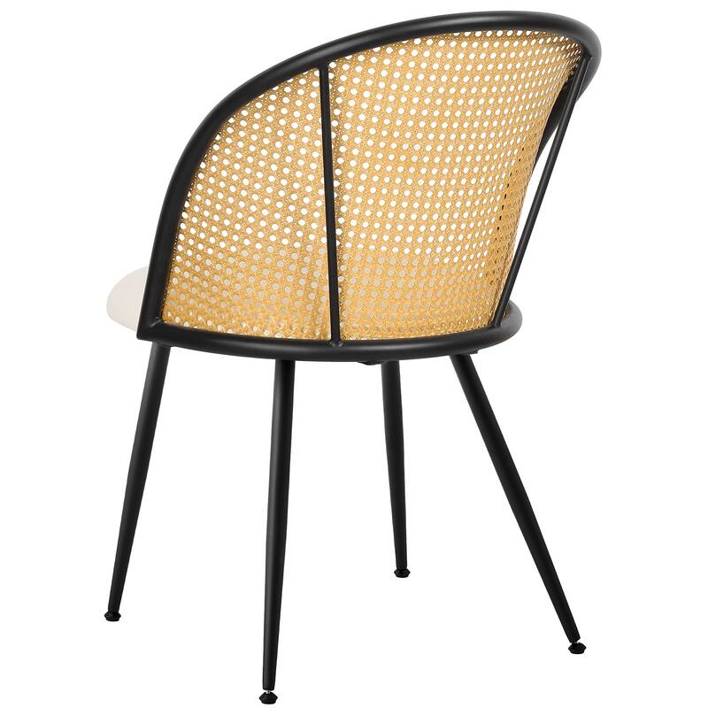 Modern Upholstered Rattan Dining Chairs Set of 2/4