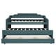 preview thumbnail 6 of 11, Twin Size Upholstered Daybed Bed Frame with Pull-out Trundle Bed and 3 Storage Drawers, Box Spring Not Required, Green