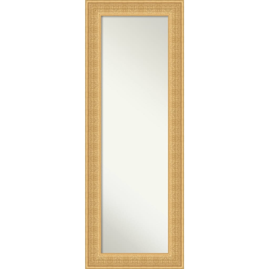 Trellis Non-Beveled Wood Framed Full-Length On the Door Mirror - Trellis Gold - Glass Size 14x48