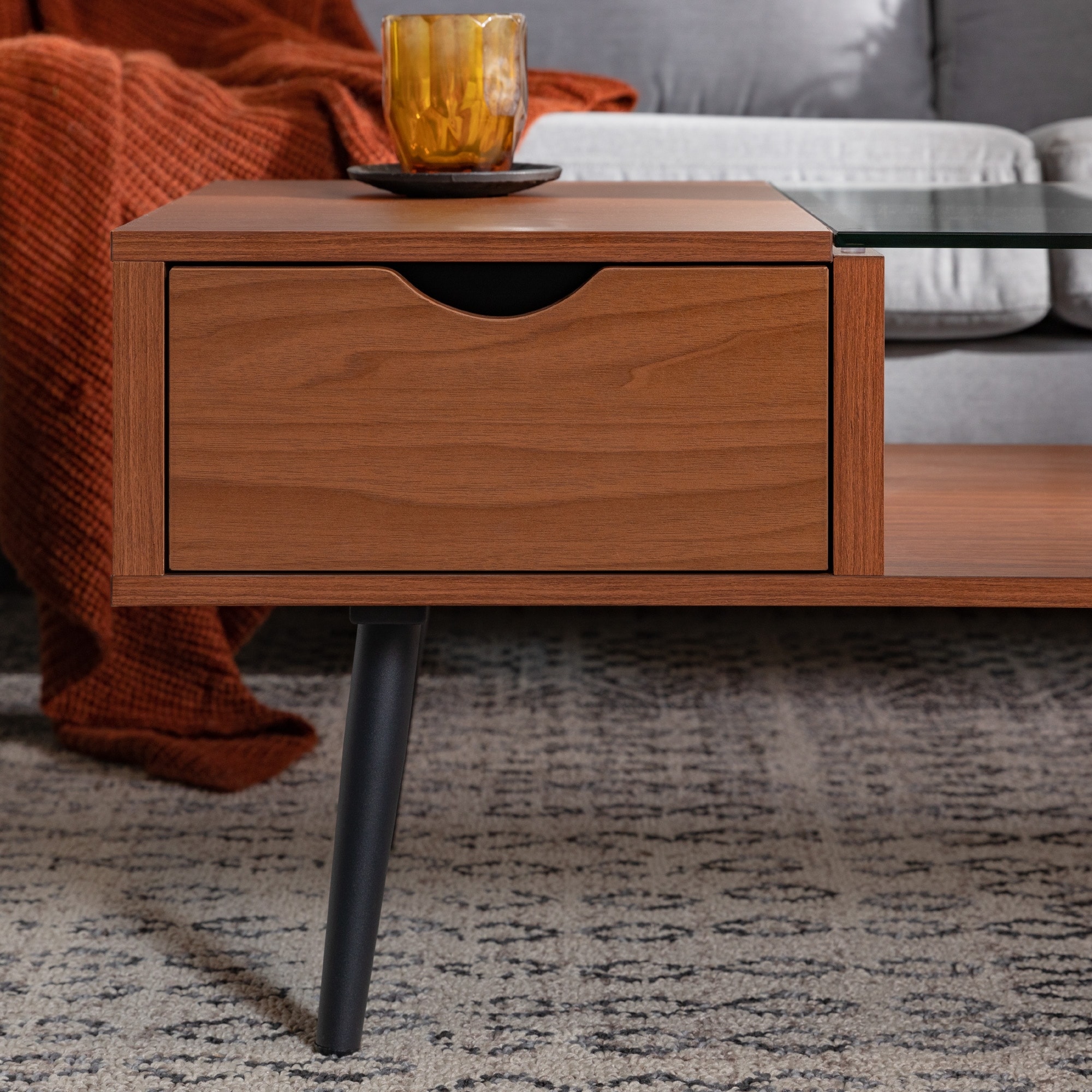 Carson carrington saltaro glass hot sale top coffee table