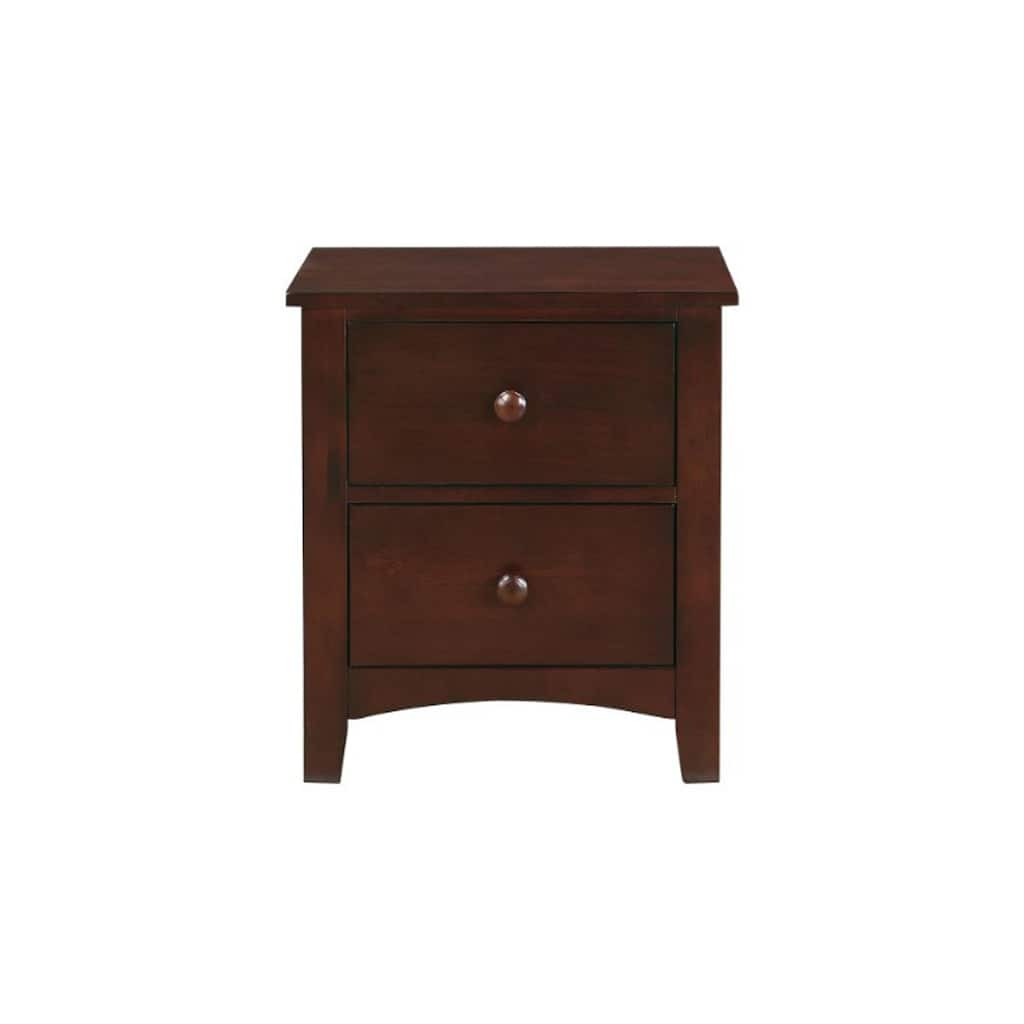 Brown 2 Drawer 22 in. W Nightstand with Sturdy Hardware and Ample Storage