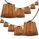 preview thumbnail 1 of 5, Samara 10-Light Indoor/Outdoor 10 ft. Classic Vintage Incandescent G40 Square Bamboo Shaded String Lights, Brown , by JONATHAN Y 10 Light - 10 ft. - Brown