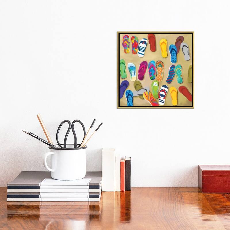 iCanvas "Flip Flops II" by Drako Fontaine Framed Canvas Print