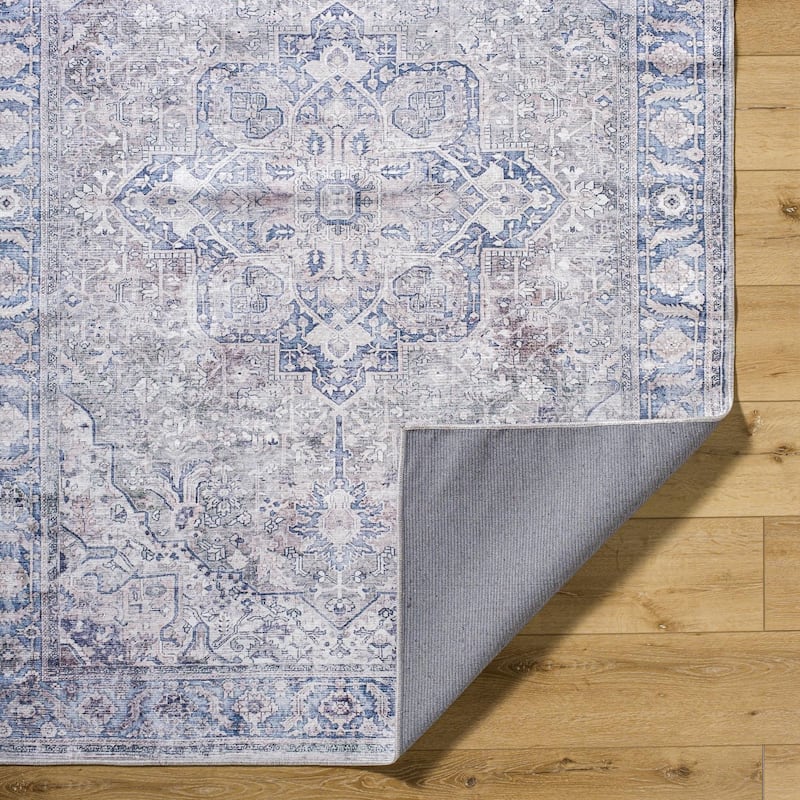 Livabliss Traditional Georgina Medallion Washable Area Rug