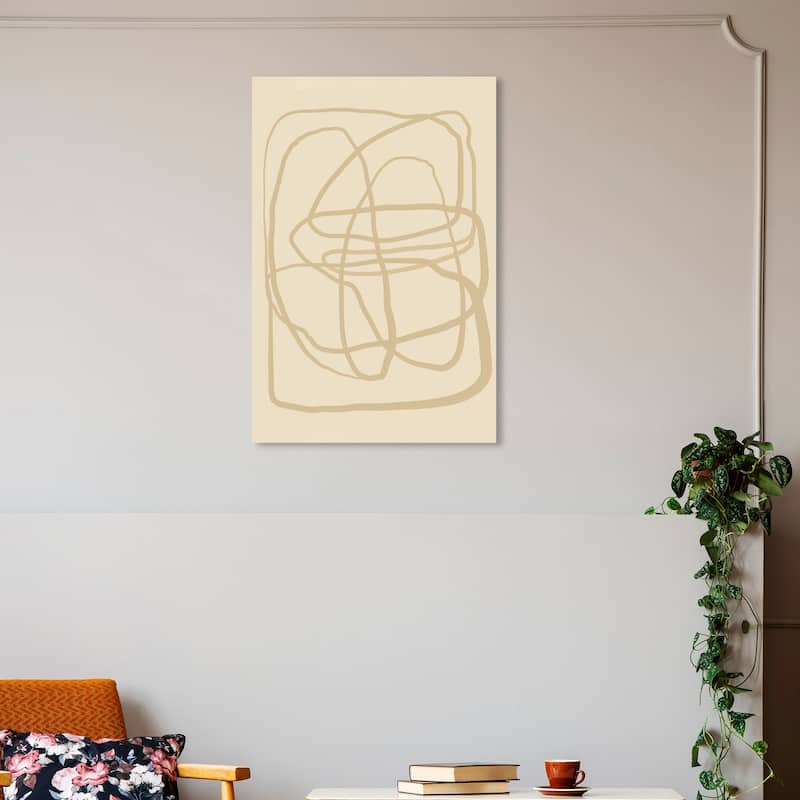 Wynwood Studio Canvas Abstract Vertical TV Screen I Brown and Tan Modern & Contemporary Wall Art Canvas Print - 30 x 20