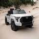 preview thumbnail 1 of 1, Toyota Tundra 12V Electric Pickup Truck for Kids with Remote Control, Bluetooth, LED Lights, and USB Port White