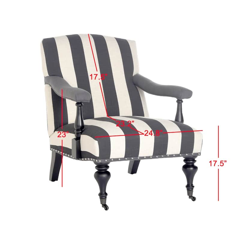 SAFAVIEH Kassie Steel Blue Arm Chair - 27.6" x 36.8" x 35" - 28Wx37Dx35H