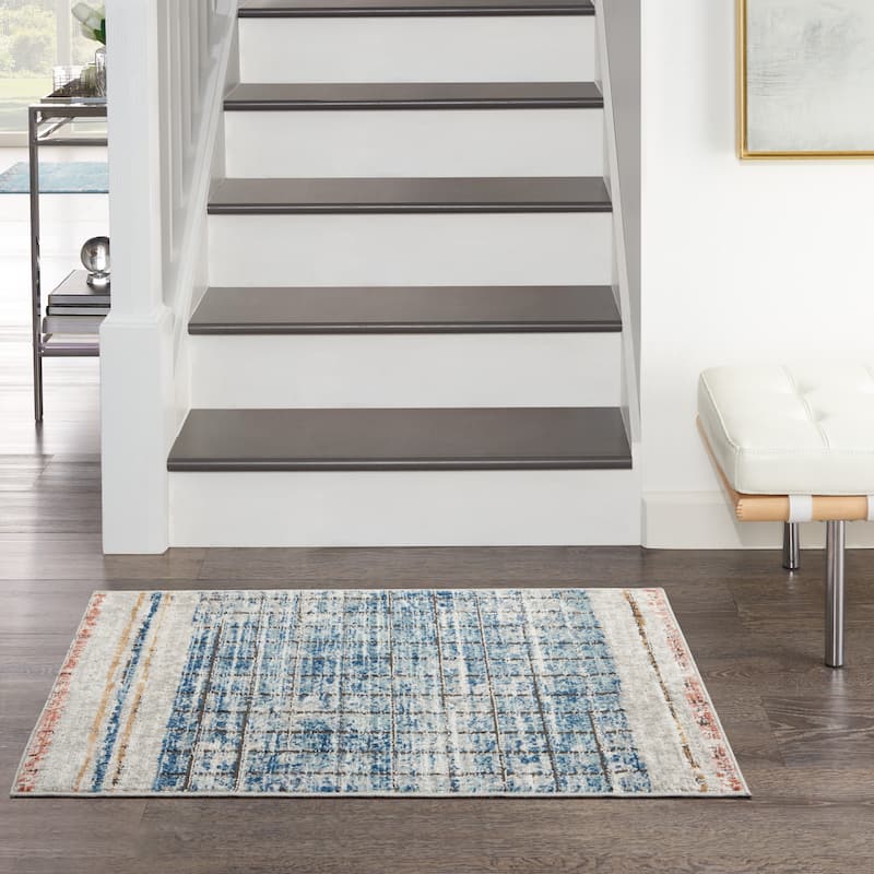Nourison Concerto Abstract Geometric Area Rug - 2'2" x 3'9" - Blue - Rectangle