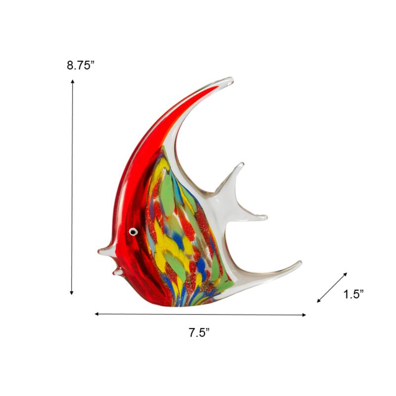 8.75IN Tall Astola Handcrafted Art Glass Fish Figurine