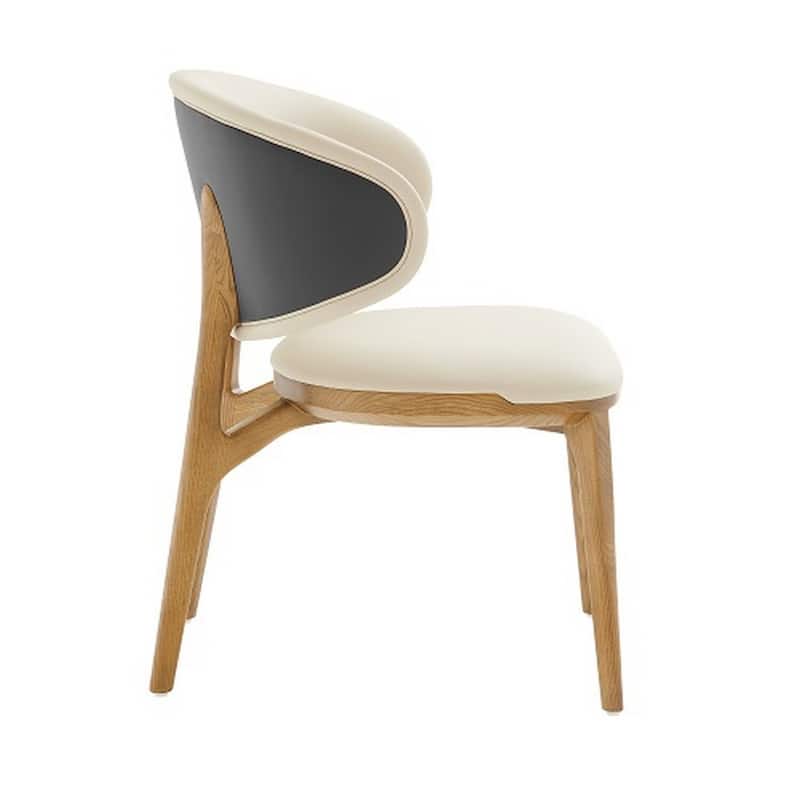 Light Walnut/Cream Faux Leather Upholstered Wood Frame Dining Chair, Sturdy Dining Chair for Dining Rooms - 22.75
