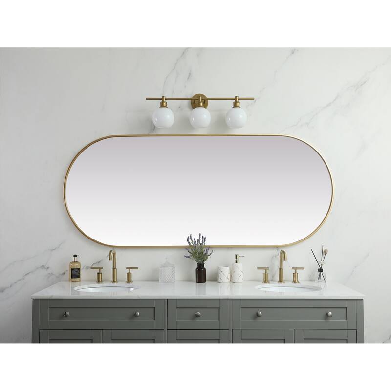 Elegant Lighting MR2A3072 Asha 30" W x 72" H Oval Framed Bathroom