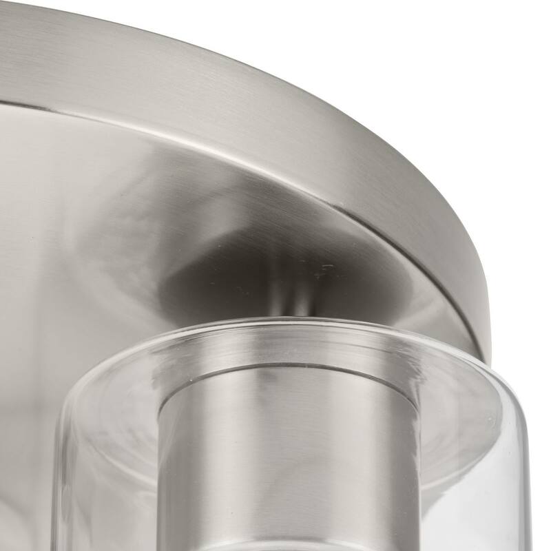 Cofield Collection 12 in. Three-Light Brushed Nickel Transitional Flush Mount - 12 in x 12 in x 7.75 in