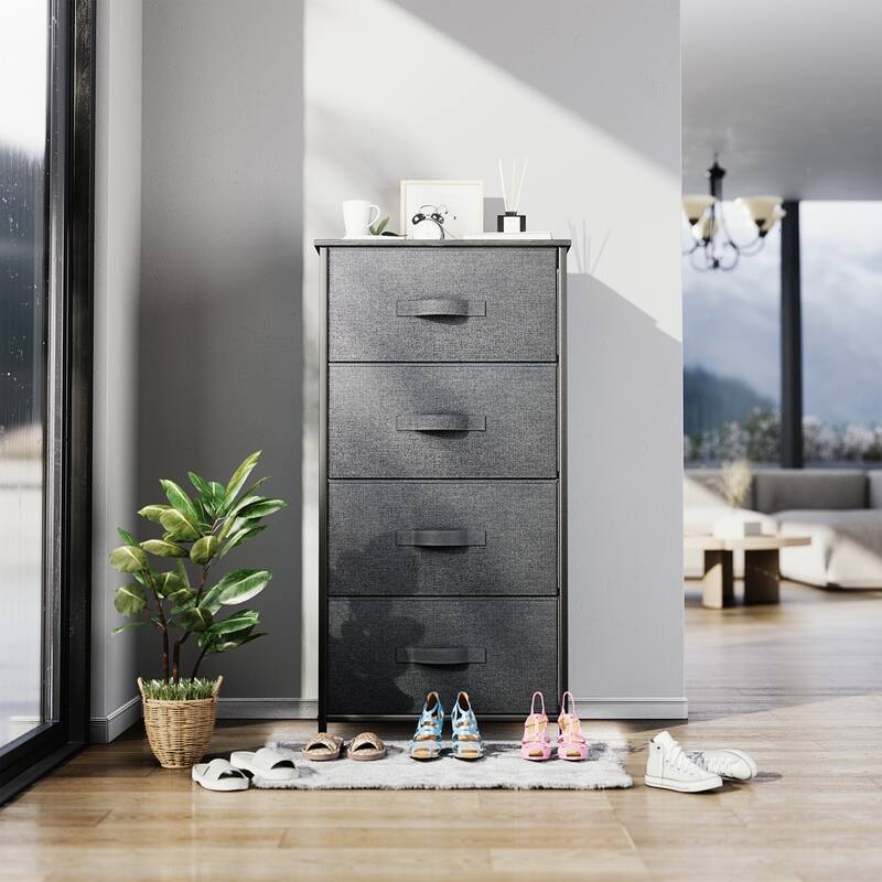 Modern 4/8/10-drawer Bedroom Fabric Dresser Storage Tower with Wood Top
