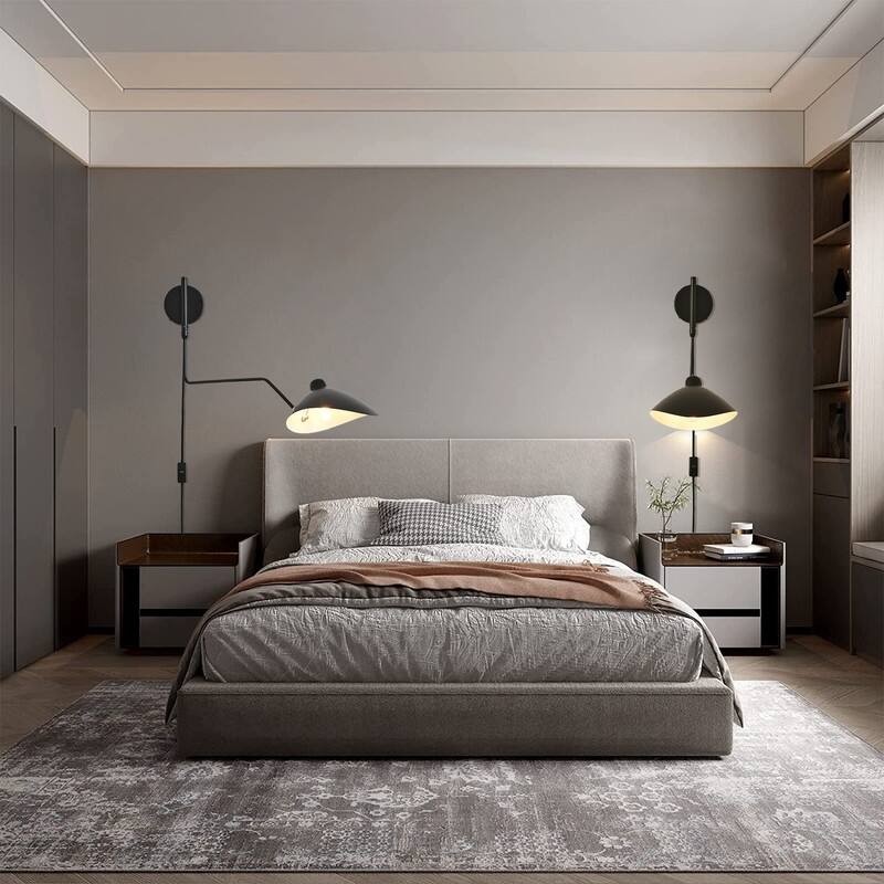 2-Light Plug in Swing Arm Wall Sconce,Plug-in or Hardwired Wall Lamp