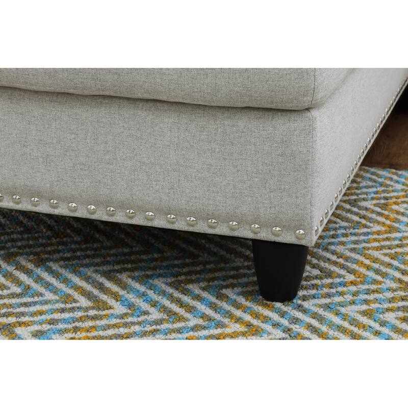 Alger 98" Wide Left Hand Facing Sofa & Chaise with Ottoman