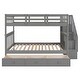 preview thumbnail 3 of 21, Merax Full over Full Stairway Bunk Bed with Drawer, Storage and Guard Rail
