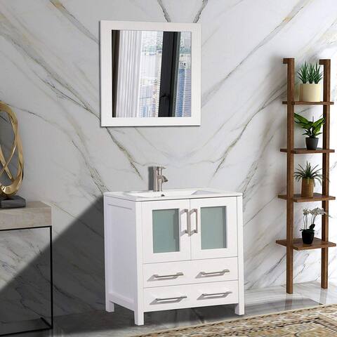 Vanity Art 30-in. Single-sink Bathroom Vanity w/ Wall Mirror