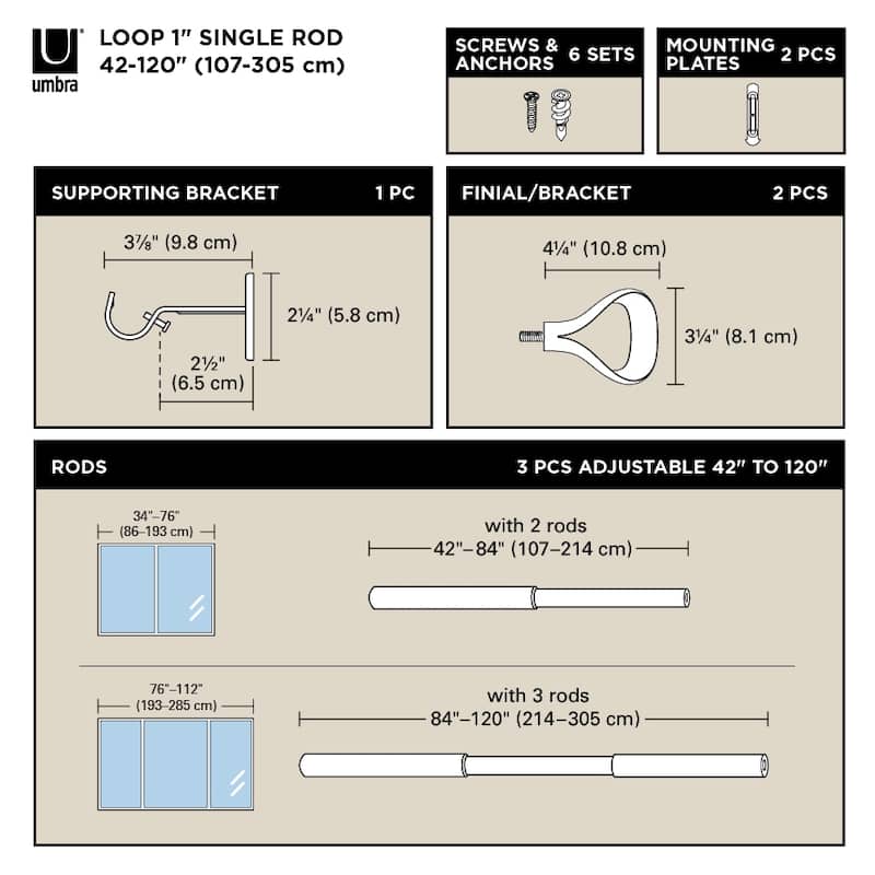 Loop 1" 42-120 Single rod - 42 - 120
