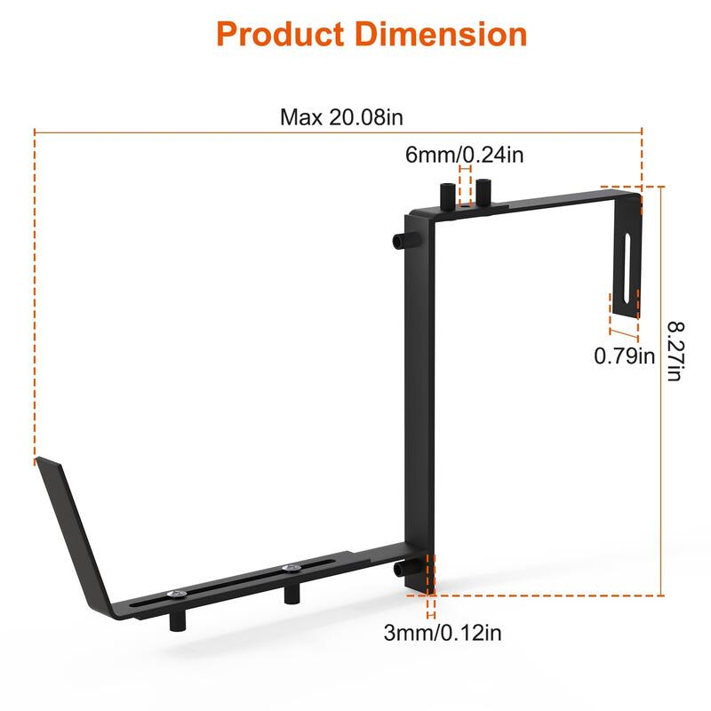 Expandable Planter Box Holder Brackets with Screws and Tools for Deck Porch Balcony - 20.08” x 8.27” x 0.79”