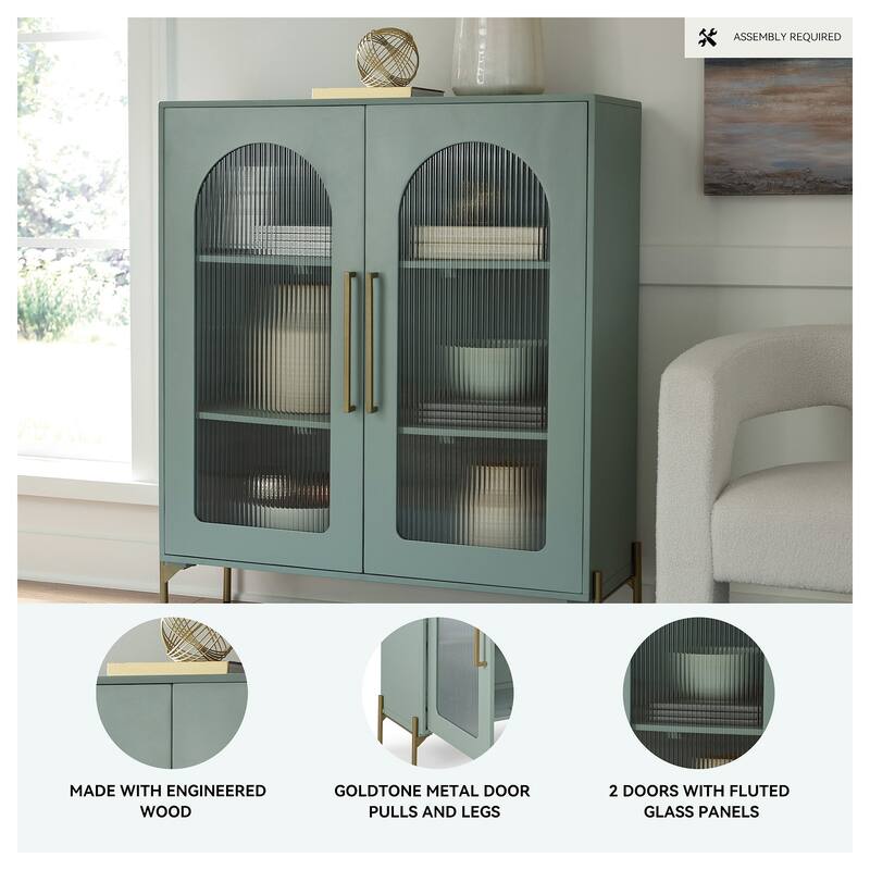 Signature Design by Ashley Adwen Light Green Accent Cabinet - 40" W x 16" D x 48" H