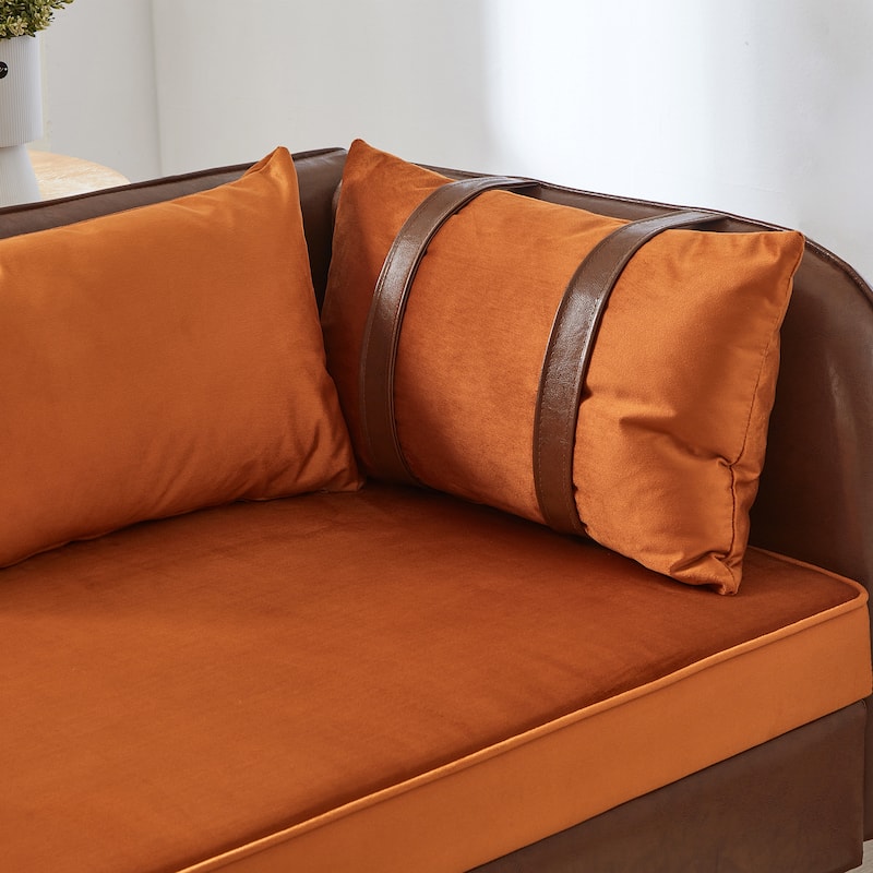 Roomfitters 65" Storage Chaise Lounge Sofa, Modern Indoor Daybed with Wooden Legs for Bedroom Living Room