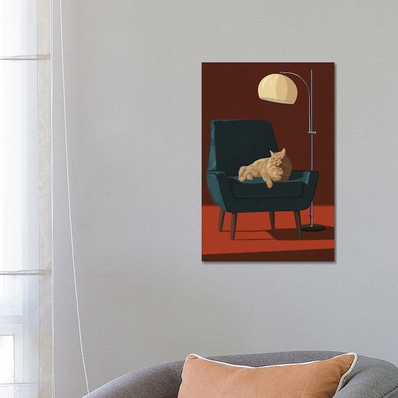 iCanvas "Cats In Fancy Chairs III" by Artcatillustrated Canvas Print - 26x18x1.5