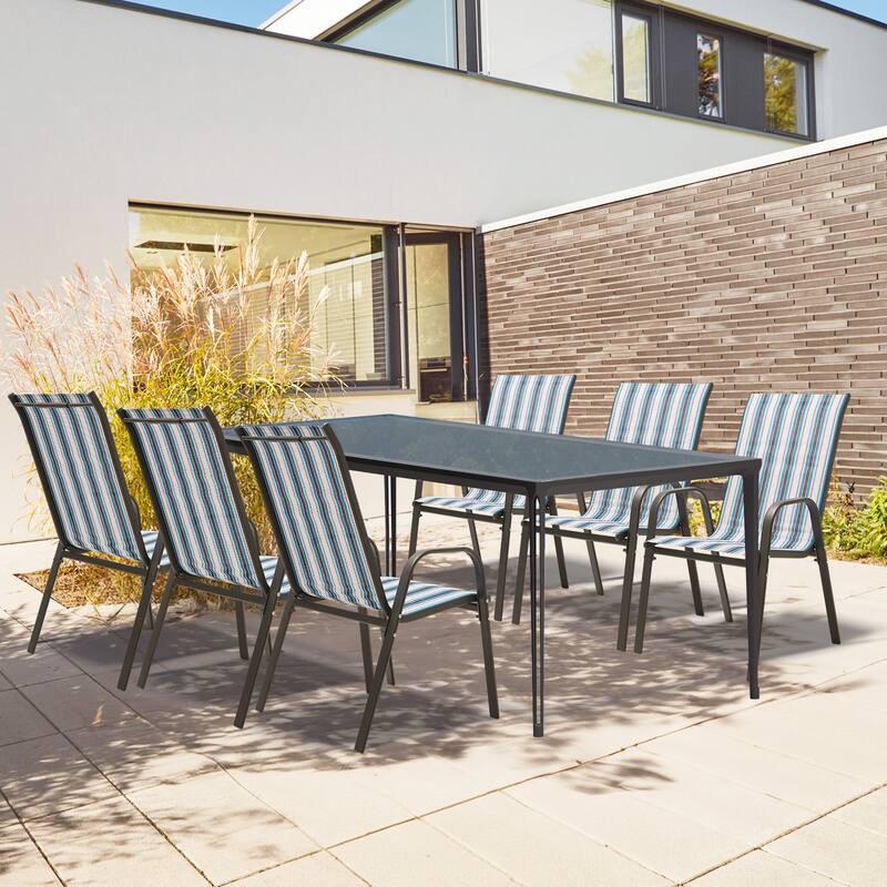 4-Pieces Stackable Black Steel Frame Stationary Dining Chair Dining Chairs Set