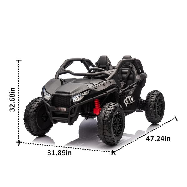 dimension image slide 1 of 5, 24V Two-Seater Ride-On UTV for Kids with Bluetooth, MP3, and Parental Remote Control 鈥