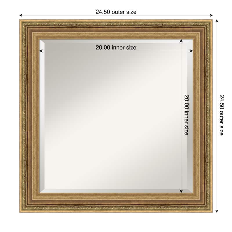 Elliot Gold Beveled Framed Bathroom Vanity Wall Mirror - Elliot Gold - 25 x 25 in