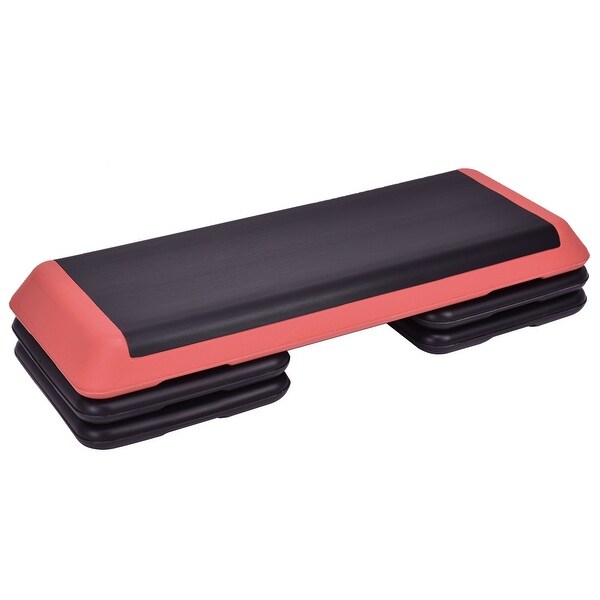 Fitness Aerobic Step 43" Cardio Adjust 4" - 6" - 8" Exercise Stepper - Red. Opens flyout.