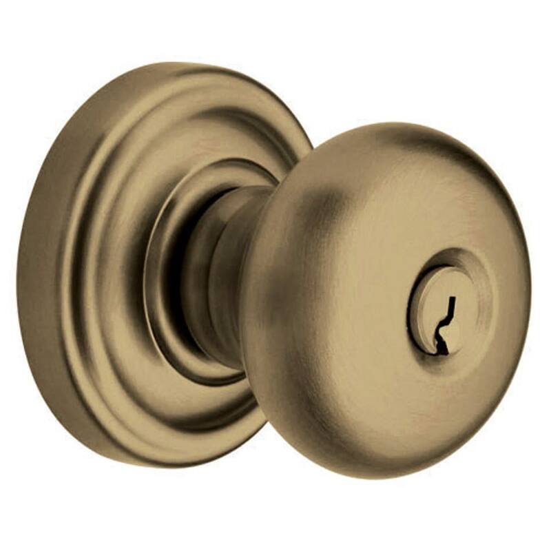Baldwin Classic Style Keyed Entry Door Knob Set with Classic Rosette