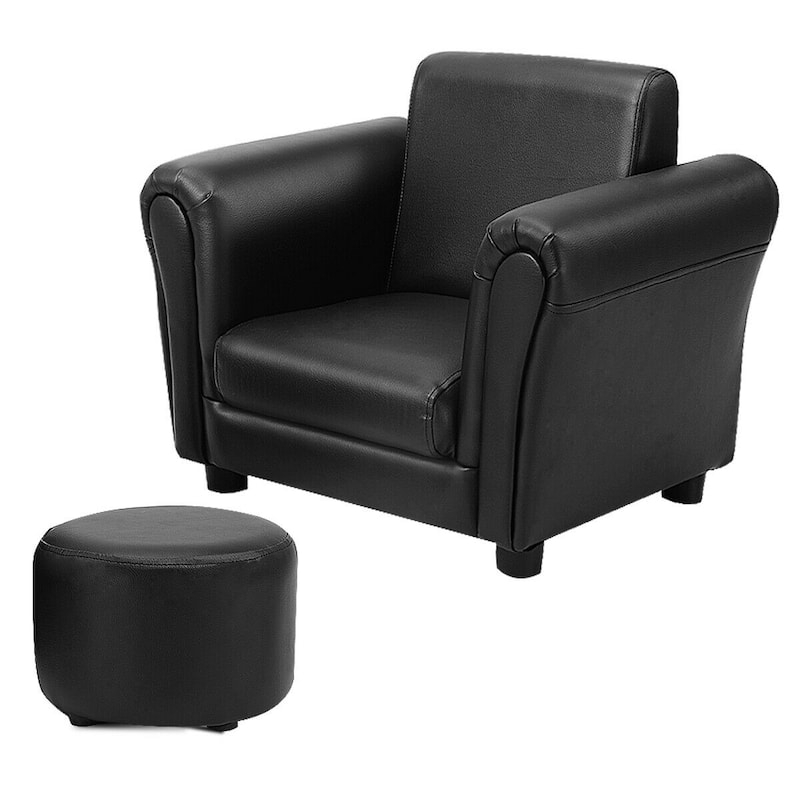 Costway Kids Sofa Armrest Chair Couch Children Toddler Birthday Gift - Black