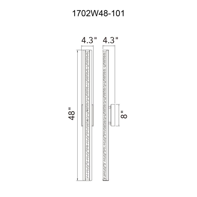 Fiji Integrated LED 48in Black Outdoor Wall Light