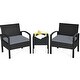 preview thumbnail 8 of 8, Gymax 3PCS Patio Rattan Conversation Furniture Set Outdoor Yard w/ - See Details
