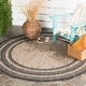 preview thumbnail 25 of 140, SAFAVIEH Courtyard Vickie Indoor/ Outdoor Waterproof Patio Backyard Rug 3' Round - Natural/Black
