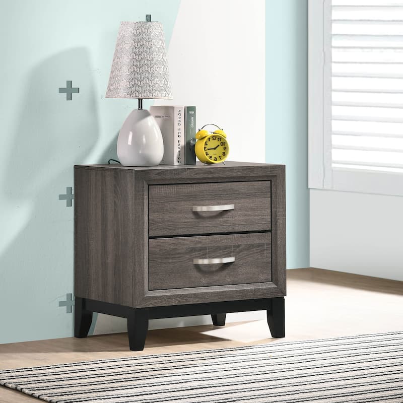 Watson Transitional 2-drawer Nightstand Grey Oak