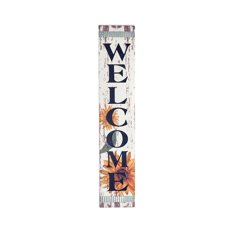 47" Wood Sunflower Welcome Porch Sign