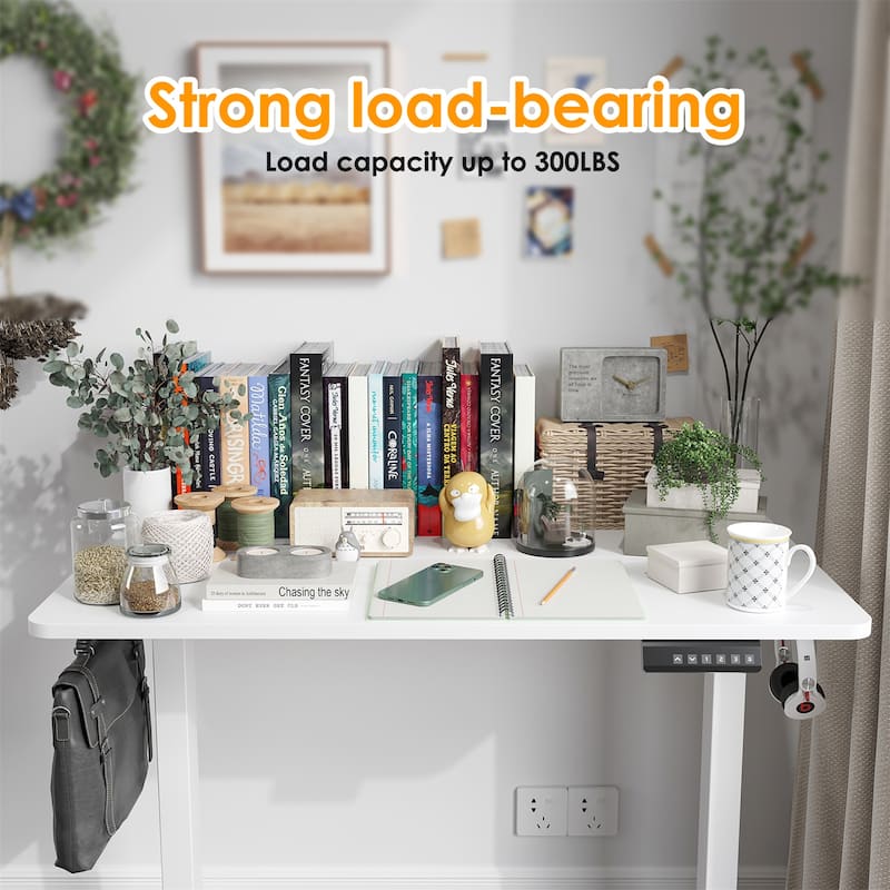 Electric Standing Adjustable Height Sit Stand Home Office Desk w/ Splice Board