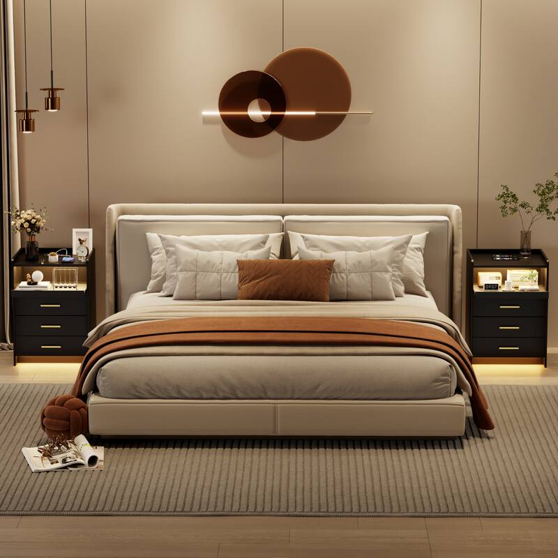 3 Drawer Nightstand With Light