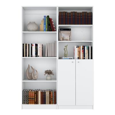 2 Piece Living Room Set with 2 Bookcases for Office,Living Room ,Apartment,Easy To Assemble ,White