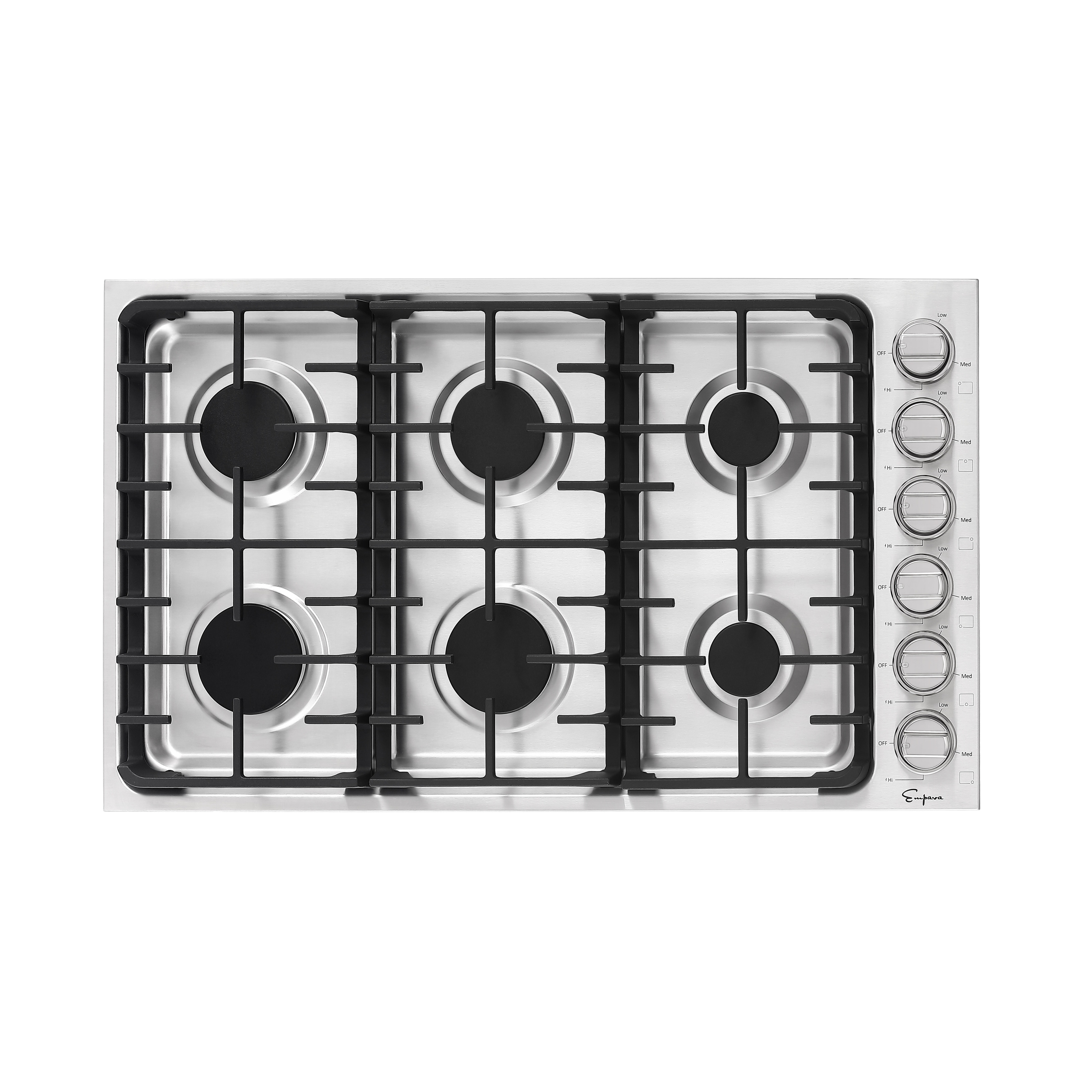 36-in Built-in Gas Cooktop with 6 Sealed Burners i...