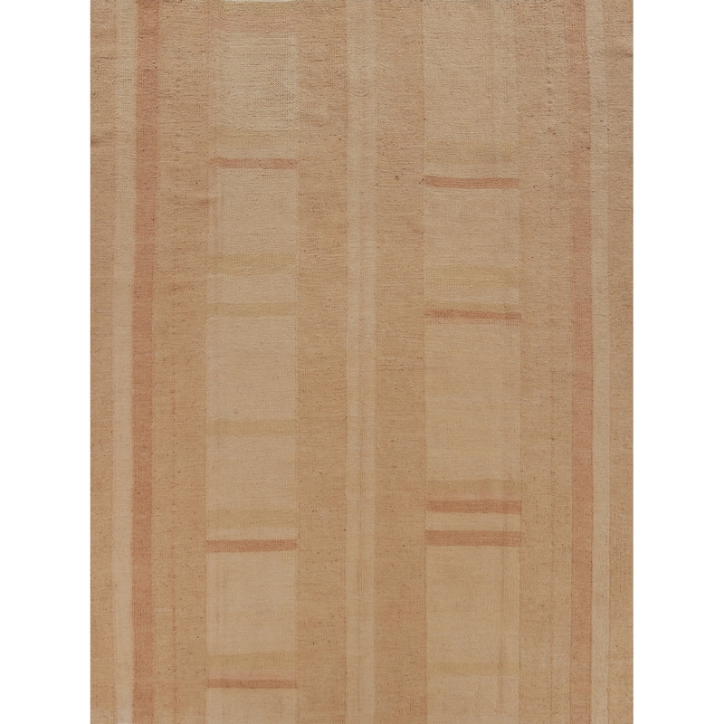 Hand Woven Oriental 100% Jute Carpet Southwestern Modern Beige & Ivories Kilim Area Rug - 9' 8'' X 8' 1''