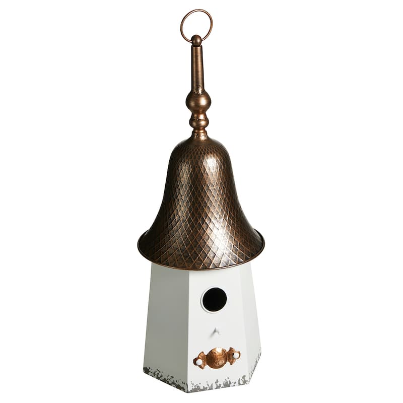 Glitzhome 24"H Bell Roof Decorative Outdoor Garden Birdhouse - 8.75''L X 8.75''W X 24.00''H