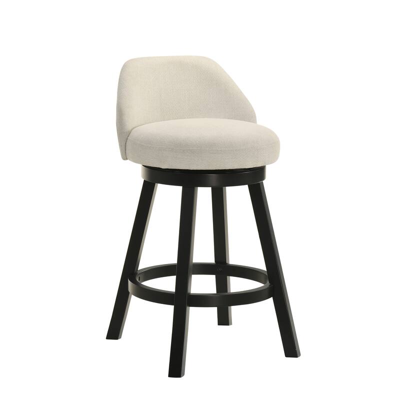 Erika Upholstered Swivel Bar Stool, Counter Height Barstool with Fabric Seat